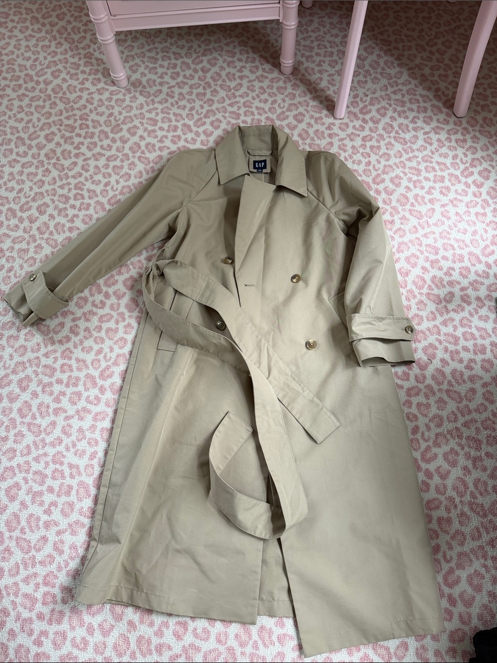 GAP Classic Beige Double-Breasted Trench Coat